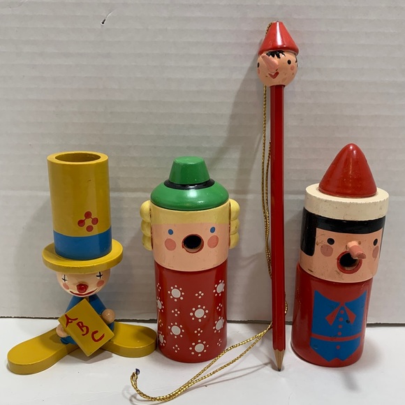 Vintage Wooden Toy Pencil Sharpeners, Pencil and crayon holder - Picture 5 of 16